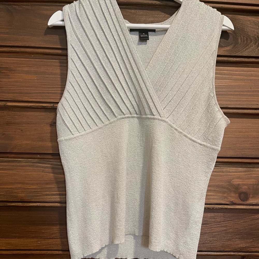 Silver tank top shirt glittery